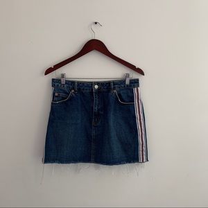 Topshop Moto Denim Cut Off Jean Skirt US 6